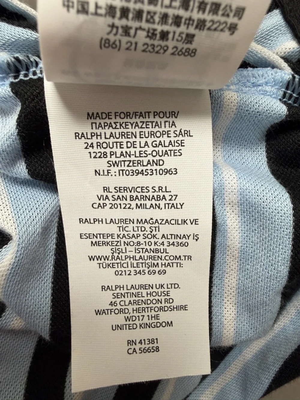 Ralph Lauren RLX Striped Polo Shirt - Black & Light Blue, EUC, XXL - Picture 8 of 8
